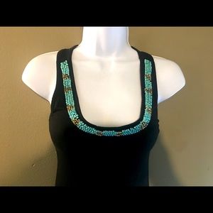 Adam Levine TShirt Turquoise Neckline  Razor Back